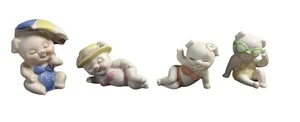 1980’s VTG Enesco Mini Pigs Sun Bathing Beauties Collectables - Set of 4- READ - Picture 1 of 8