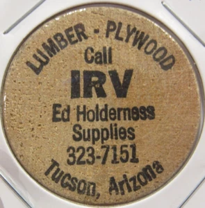 Suministros de madera vintage IRV Ed Holderness Supplies Tucson, AZ - ficha de Arizona - Imagen 1 de 2