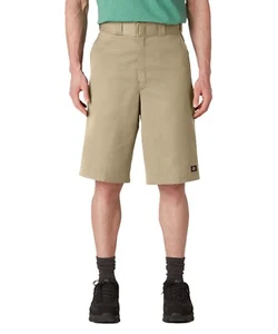 Dickies Men’s Loose Fit Flat Front 13” Work Shorts in Khaki 42283KH - Picture 1 of 3