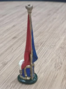 Figurine de plomb peint main drapeau et tambour bleu - Picture 1 of 5