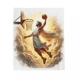 Coperta peluche peluche pallacanestro schiacciata Jesus Christ Slam - Foto 1 di 4