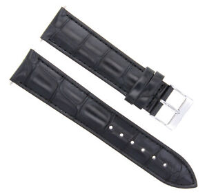 19MM LEATHER WATCH BAND STRAP FOR BAUME MERCIER CLASSIMA MOA10097 WATCH BLACK