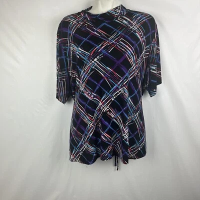 KATHY IRELAND WOMANS Plus Blouse Black/ Blue/white/purple Size 2XL - Image 1 of 4
