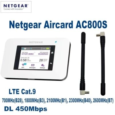 Unlocked Netgear Aircard AC800S 4G LTE 450mbps Mobile Hotspot Pocket WiFi Router - Image 1 of 4