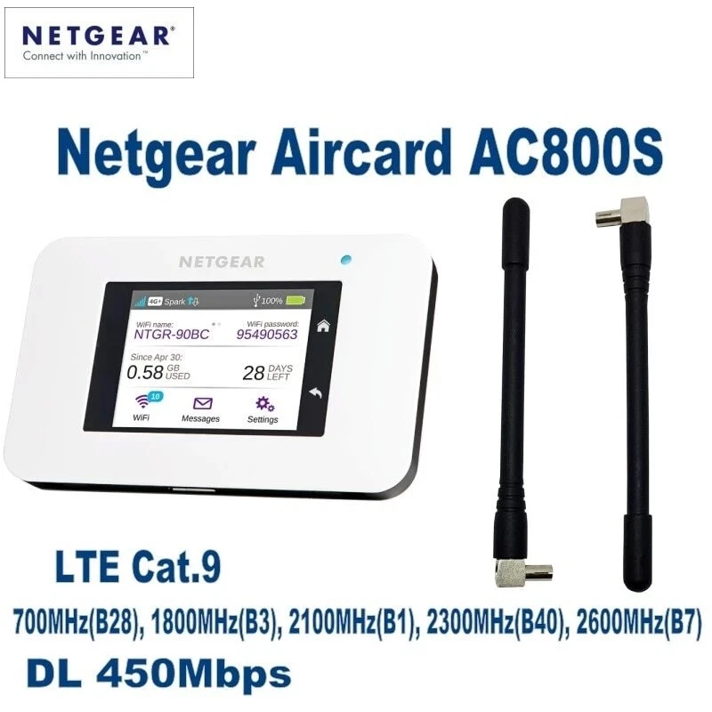 Unlocked Netgear Aircard AC800S 4G LTE 450mbps Mobile Hotspot Pocket WiFi Router - Image 1 of 4