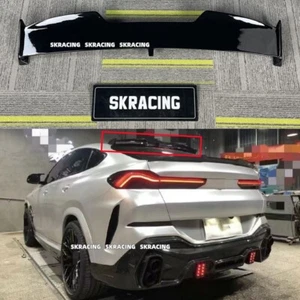 For BMW X6M X6 2020-2024 Gloss Black FRP Rear Roof Tail Lip Spoiler Top Wing - Picture 1 of 23