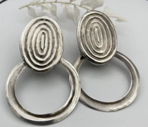 Sterling Silver Hollow Dangle Earrings - Picture 1 of 6