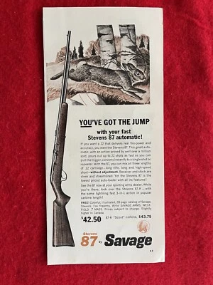 Anuncio impreso vintage 1962 Savage modelo 87 automático 22 anuncio Foto 1 de 4