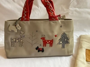 Radley leather handbag,in Coral & Grey with dog tag & tags. Brand new never used - Picture 1 of 4