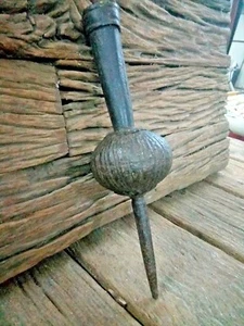1800'C Antique Mughal Period Rare Fine Hand Engraved Iron Spear End Lance India - Picture 1 of 12
