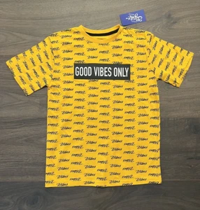 Eighty Eight Brand Good Vibes Only Yellow Tee-Shirt Top - Size 14 *NEW w/ Tag* - Picture 1 of 2