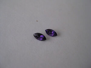 Natural Deep Purple Amethysts Marquise W 2.6x L 5 MM. 2 Pieces Loose Gemstones. 