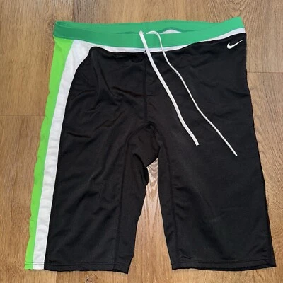 Vtg Nike Compression Shorts Mens 36 Dive Swim Spandex Track Field Striped Poly - Image 1 of 4