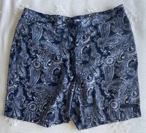 Michael Kors Swim Trunks Navy Blue Paisley Size XL Preowned - Picture 1 of 4