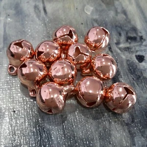 Brass Bell Charm, Real Rose Gold Plated, 13x10mm, 5pce, Free Post Oz Seller - Picture 1 of 3