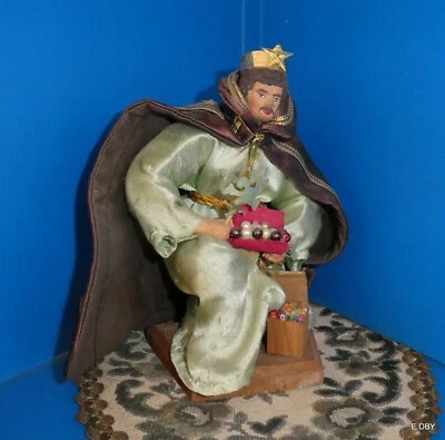 SANTON habillé  VINTAGE / ROI MAGE   /  EN TERRE CUITE - Photo 1/4