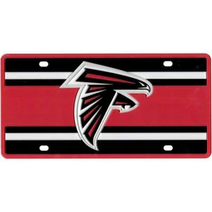 Atlanta Falcons Full Color Super Stripe Inlay License Plate - Picture 1 of 1