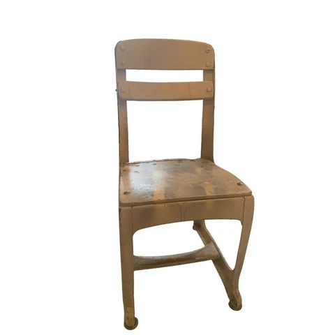 Vintage 1940s Small Childs School Chair Wood and Metal 13"h Seat Cover