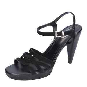 zapatos mujer TOD'S 37 EU sandalias negro gamuza DG774