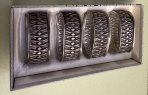 4 MASTAD Pewter Napkin Rings/ Norway- by John Gulbrandsrod AS IS ORIG BOX - Picture 1 of 10