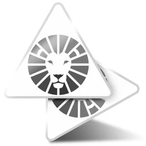 2 x Triangle Stickers  10cm - BW - Africa Lion Cartoon Mascot Face  #40493 - Afbeelding 1 van 9