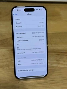 Apple iPhone 15 Pro - 128 Go - Noir (Désimlocké) ⚠️ÉCRAN LEVANT⚠️ - Photo 1 sur 10