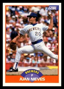 1989 Score # 410 - Juan Nieves - Milwaukee Brewers - Picture 1 of 2