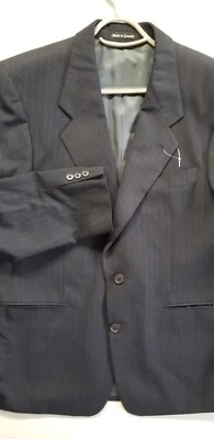 YVES SAINT LAURENT Men Wool 2 Button Suit Jacket Coat - 42R Black Gray 4250 Y1B - Image 1 of 4