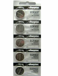 5 PACK FRESH ENERGIZER CR1632 ECR1632 1632 3V Lithium Coin Battery Expire 2031 - Picture 1 of 3