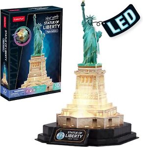 3D Puzzle LED Statue of Liberty with Colorful Lights Model Kits NewYork Building