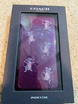 Coach Case Cover for iPhone X Party Mouse Print Dark Berry NIB 39327. - Image 1 of 2