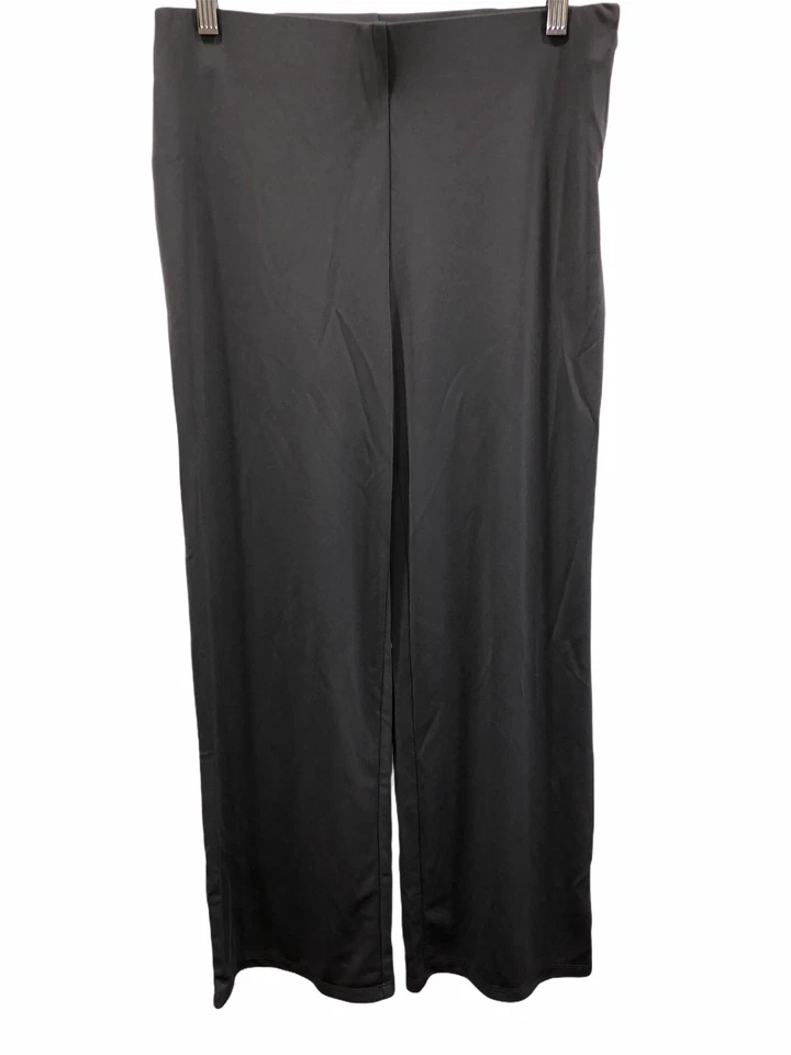 Pantalones para mujer H by Halston Petite Jersey tejido pierna ancha gris granito talla 6P Foto 1 de 2