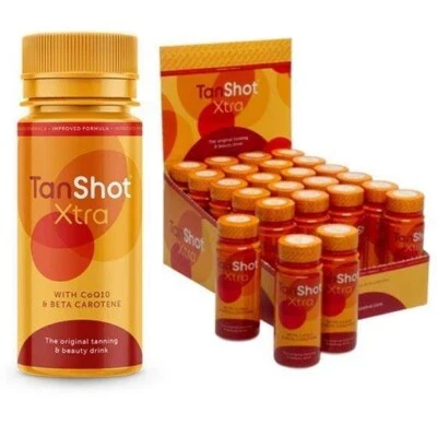 6 Tanshot Xtra Tanning Drink Vitamin Insued Tan Skincare 6x60ml Shots