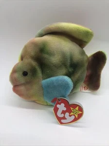 Beanie Babies originale "Coral" The Fish 1995 ritirato come nuovo con etichette raro Ty PVC - Foto 1 di 7
