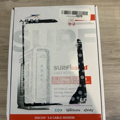 ARRIS SURFboard DOCSIS 3.0 Cable Modem SB6190 New In Box - Xfinity Cox Spectrum  - Image 1 of 4