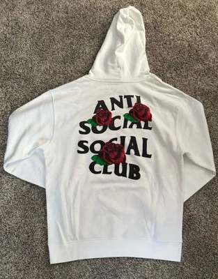 Sudadera con Capucha Grande Anti Social Social Club ASSC Blanca Rosa Auténtica Foto 1 de 4