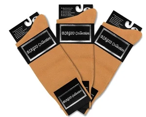 3 pares de calcetines de vestir Biagio color dorado liso para hombre ALGODÓN - Imagen 1 de 3