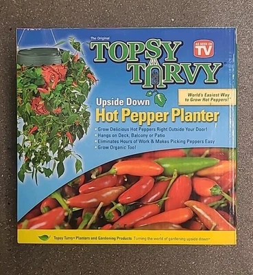 NUEVA maceta Topsy Turvy boca abajo pimienta caliente como se ve en la televisión (GSHF1) Foto 1 de 4