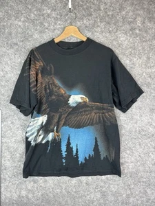 Vintage Bald Eagle Tshirt Mens Large All Over Print Nature Animal Single Stitch - Picture 1 of 10