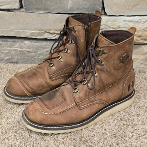Harley-Davidson Hagerman Men's Size 10.5 Motorcycle Riding Boots Brown - Picture 1 of 8