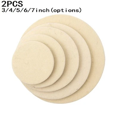 2x Wool Felt Polishing Pad Wheel For Glass Stainless Steel Tableware 3/4/5/6inch - Image 1 of 4