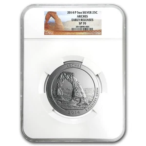 2014-P 5 oz Silver ATB Arches SP-70 NGC (Early Release) - Picture 1 of 3
