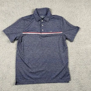 Polo Vineyard Vines Sankaty ragazzo XL blu rosso bianco righe elasticizzata golf - Foto 1 di 6