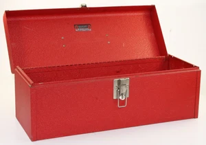 Caja de herramientas portátil vintage Kennedy KK-19 de metal rojo de 19" sin bandeja EE. UU. - Imagen 1 de 12