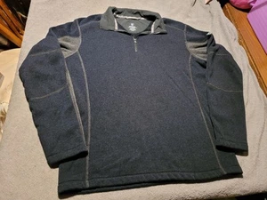 Kuhl Kashmira Sweater Mens Large Blue Gray 1/4 Zip Fleece Lined Jacket Outdoor - Picture 1 of 7