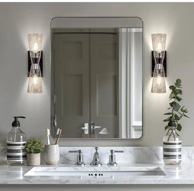 ANDY STAR Chrome Mirror, 24"x36" Metal Frame with Rounded Corner. G322 - Image 1 of 4