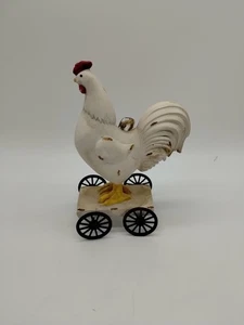 Pollo su carro ruote carrello 6" ornamento casale di campagna carino - Foto 1 di 6