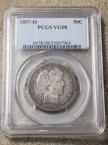 1897-O Key Date Barber Half Dollar, PCGS VG08, Natural, Undamaged - Picture 1 of 3