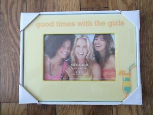 Sonoma 4"X6" Captions Yellow Picture Frame," Good Times With The Girls" 