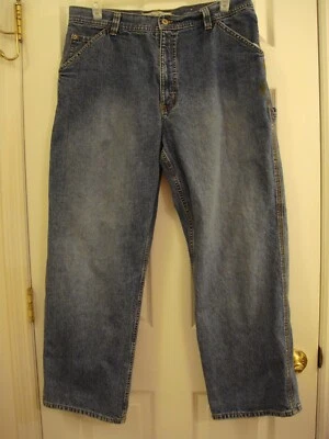 Vintage Urban Up Carpenter Distress Blue Jeans Men's Size 37x29 Tag says 36 x 30 - Image 1 of 4